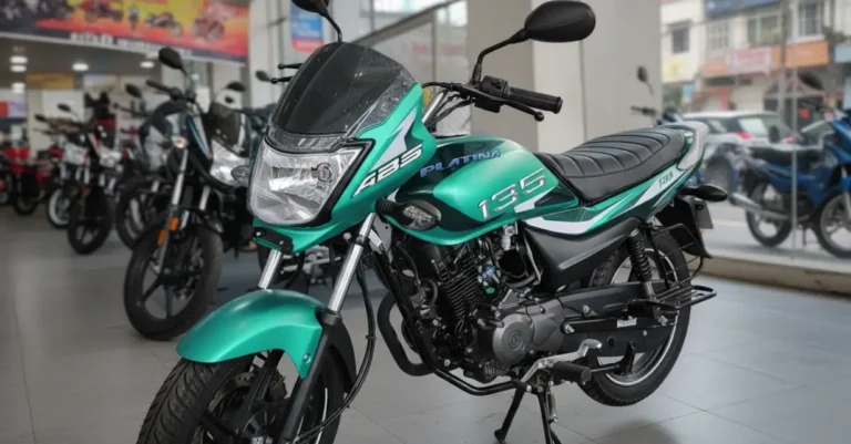 Bajaj 135cc motorcycle with sporty design and LED lights