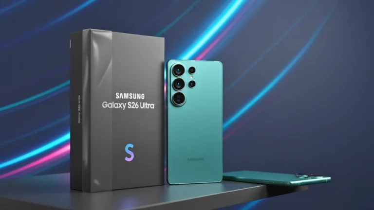 Samsung Galaxy S26 Ultra smartphone showing AI camera and all-screen display